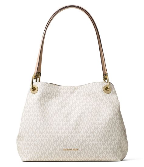 michael kors fulton shoulder bag tote lg vanilla|michael kors large shoulder tote.